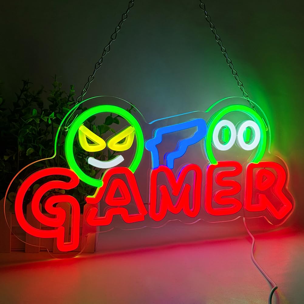 Neon Sign Party - ไฟนีออน LED สำหรับเกมเมอร์ ตกแต่งผนัง ปรับแต่งสีสันได้ โคมไฟนีออนสำหรับห้องเกม