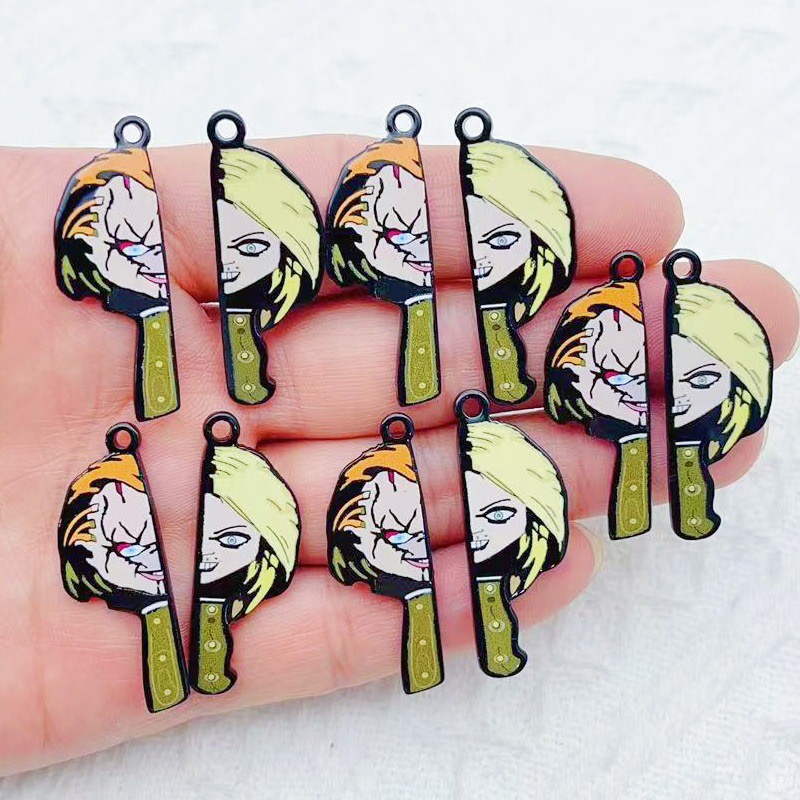 Party Favor Bag - 10 ชิ้น จี้อะคริลิกการ์ตูนคู่รักตลก ลายหน้าเดียว สำหรับทำเครื่องประดับ DIY
