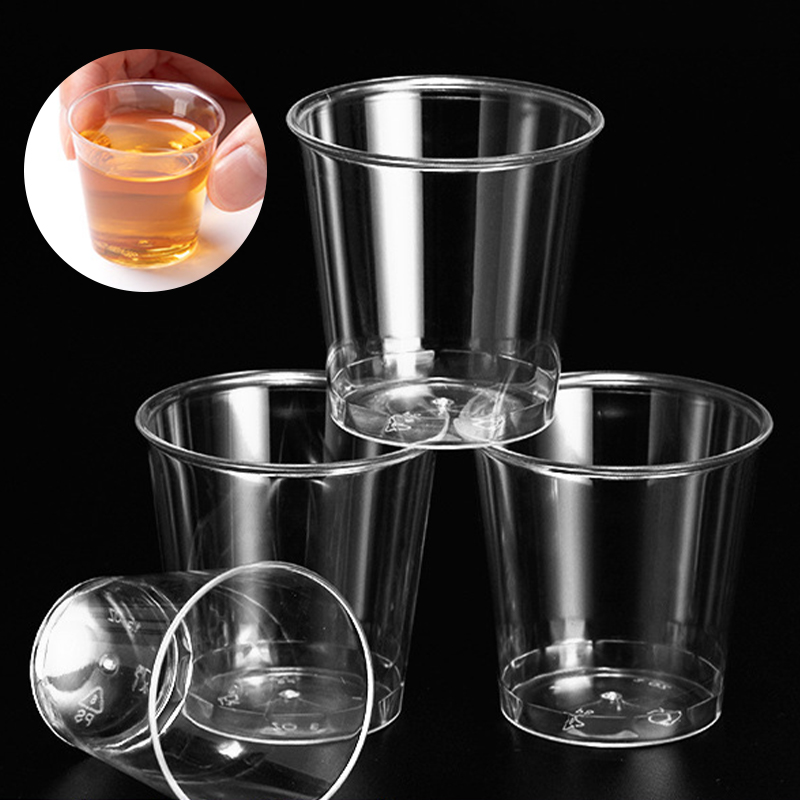 Plastic Cup 50Pcs - 50 ชิ้น แก้วช็อตพลาสติกใสขนาดเล็กแบบใช้แล้วทิ้ง แก้วเยลลี่ อุปกรณ์ครัวสำหรับงานวันเกิด