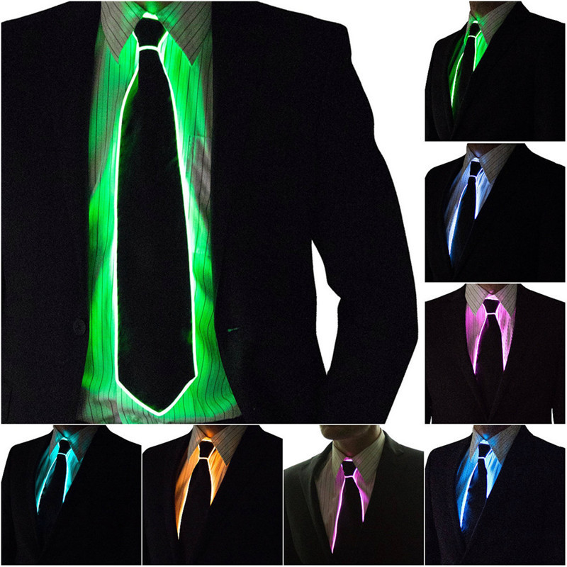 Event Party Dj - ผู้ชายเรืองแสง Tie EL ลวดนีออน LED Luminous