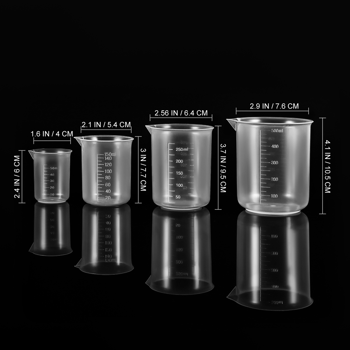 Plastic Cup 50Pcs - บีกเกอร์พลาสติกใส ขนาด 50 มล. 150 มล.