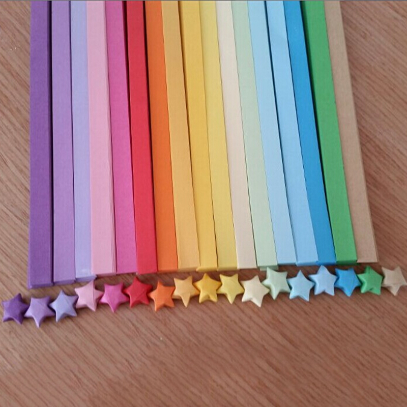 Papercraft Supply Ribbon - กระดาษพับดาวนำโชคสองด้าน 27 สี ริบบิ้นพับหลากสี สำหรับงานฝีมือ DIY