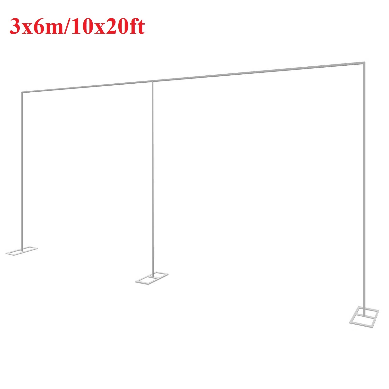 Photo Booth Frame - 3x6 m/10x20ft โลหะจัดงานแต่งงานขาตั้ง Heavy Duty การถ่ายภาพฉากหลังผ้าม่านกรอบบอลลูนดอกไม้ตกแต่งพืชสนับสนุน