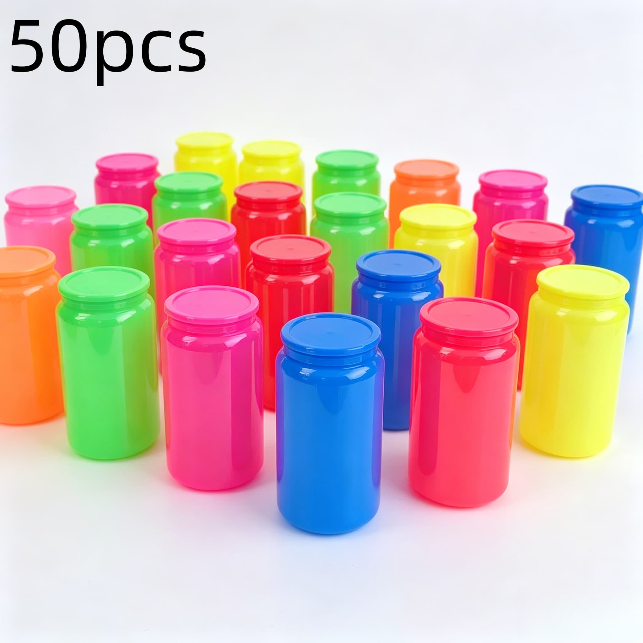 50 ชิ้น ถ้วยพลาสติกนีออนเรืองแ - Plastic Cup 50Pcs บทวิจารณ์และราคา