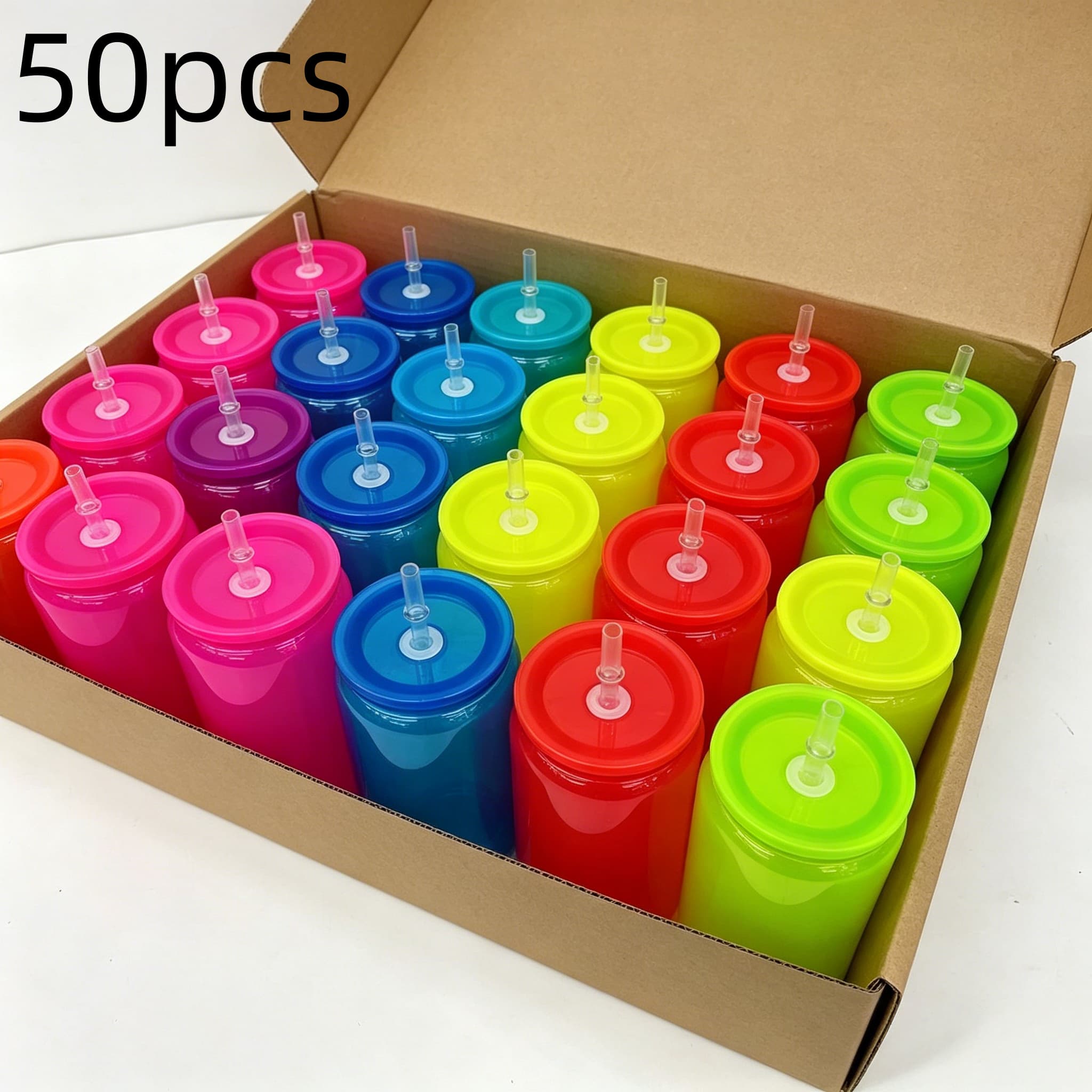 50 ชิ้น ถ้วยพลาสติกนีออนเรืองแ - Plastic Cup 50Pcs บทวิจารณ์และราคา